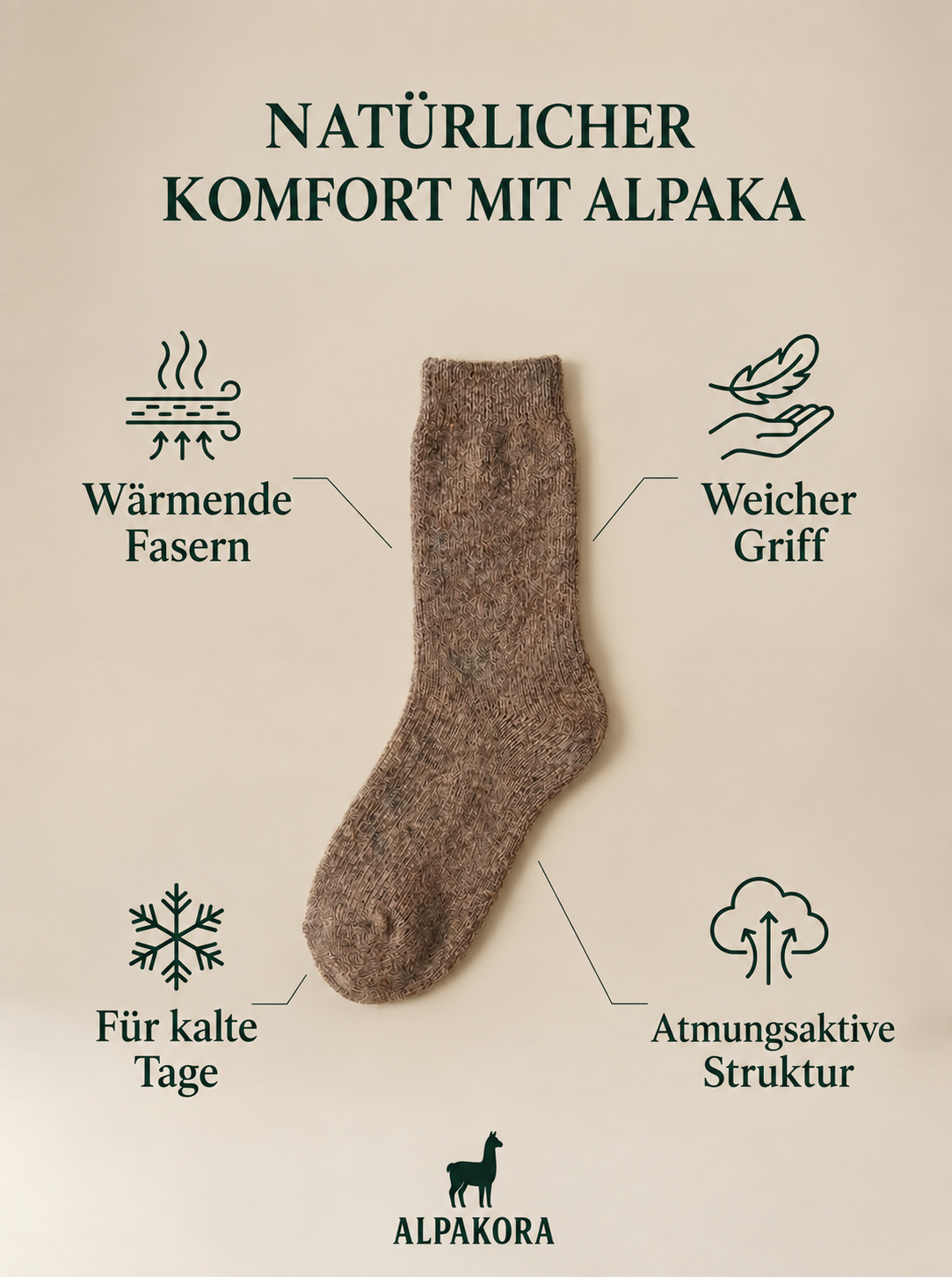 Alpaka-Wintersocken – natürliche Wärme und weiche Struktur
