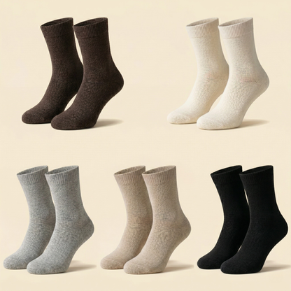Leichte Alpakasocken in Braun, Ecru, Grau, Taupe und Schwarz